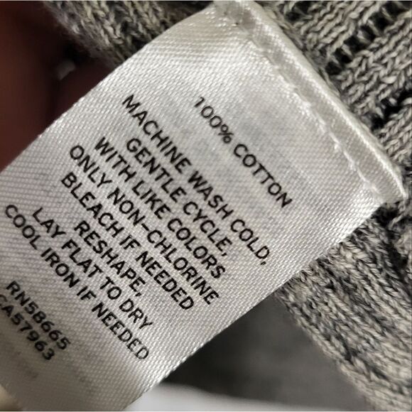 Calibrate Gray Knit Ribbed Mens Cowl Neck 100% Cotton Sweater, Size XXL - Picture 7 of 8